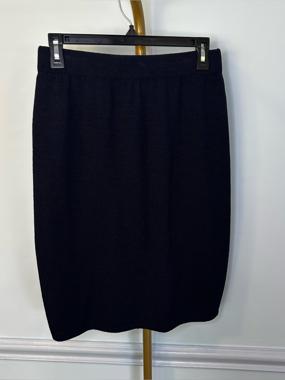 St. John Basics Navy Blue Santana Knit Pencil Style Pull-On Skirt Size 4